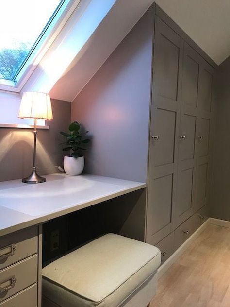 Loft Conversion Bedroom, Attic Bedroom Storage, Attic Wardrobe, Bedroom Built In Wardrobe, Attic Bedroom Designs, Attic Closet, Loft Storage, Attic Bedrooms, Attic Renovation