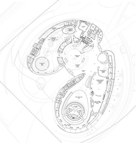 Shanghai Astronomy Museum - Michael Caton | Portfolio Astronomy Museum, Museum Flooring, Auditorium Design, Museum Plan, Landscape Architecture Drawing, Pavilion Architecture, Library Architecture, Architecture Concept Diagram, Architecture Sketchbook