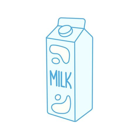 Milk Carton Doodle, Milk Carton Cartoon, Cute Milk Carton Drawing, Milk Carton Drawing, Milk Doodle, Anime Milk, Milk Drawing, Lunch Board, Milk Art