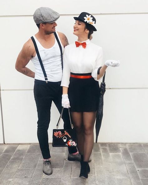 Mary Poppins And Bert Costume, Diy Mary Poppins Costume, Mary Poppins Halloween, Mary Poppins Outfit, Karneval Outfit, Hen Tattoo, Halloween Costume Womens, Mary Poppins And Bert, Mary Poppins Costume