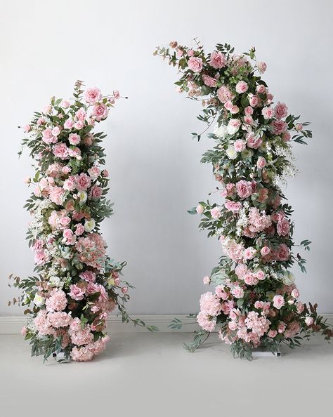 Pink Arch Flower Wedding Backdrop Decor Flower Archway for - Etsy Pink Wedding Arch Flowers, Pink Flower Arch Wedding, Wedding Flower Arch Ideas, Pink Arch Backdrop, Faux Flower Arch, White And Pink Wedding Decor, Pink Wedding Backdrop, Pink Floral Arch, Flower Arch Arrangement