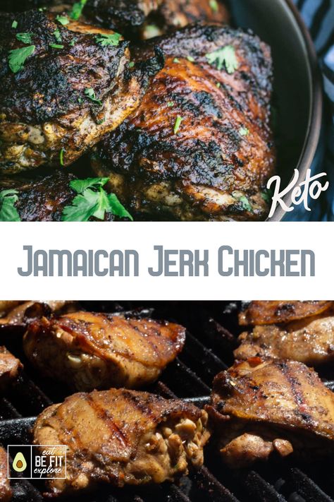 Keto Jamaican Jerk Chicken Authentic Jerk Chicken Recipe, Jerk Chicken Marinade, Jerk Chicken Recipe, Jamaican Jerk Chicken, Caribbean Jerk Chicken, Chicken Eating, Jamaican Jerk, Jerk Chicken, Grilled Chicken Recipes