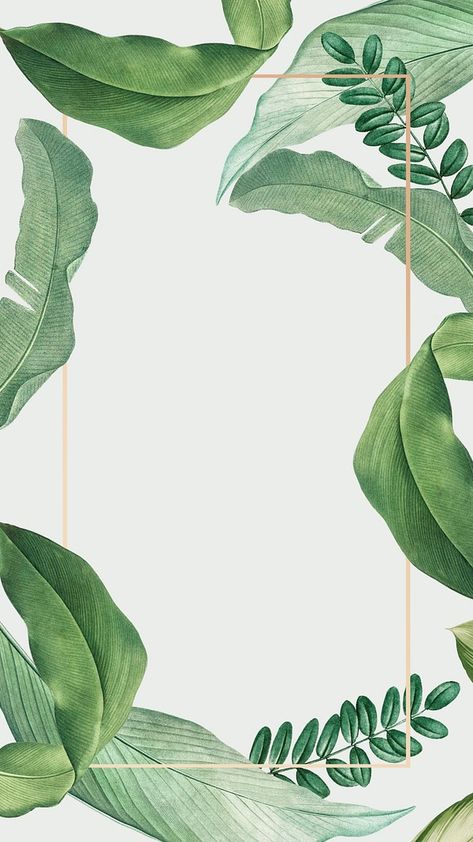 Beige leafy frame iPhone wallpaper, | Premium Photo - rawpixel Green Wallpaper Iphone, Leafy Background, Wallpaper Leaf, Wallpaper Instagram, Leaf Illustration, Wallpaper Iphone Wallpaper, Wallpaper Android, Green Wallpaper, Green Aesthetic