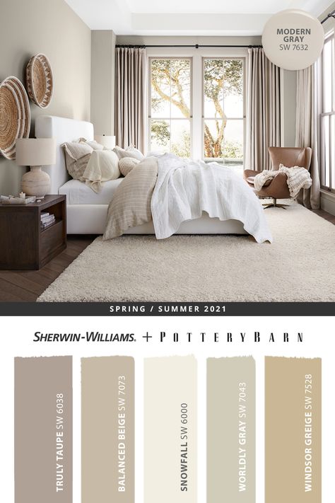 Bedroom Color Schemes Beige, Paint Color For Bedroom Relaxing, Bedroom Decor Ideas Neutral Colors, Neutral Paint Colours For Bedroom, Cream Colors For Bedroom, Ivory Bedroom Walls, Cream Accent Wall Bedroom, Neutral Bedroom Colour Schemes, Neutral Bedroom Colors Sherwin Williams