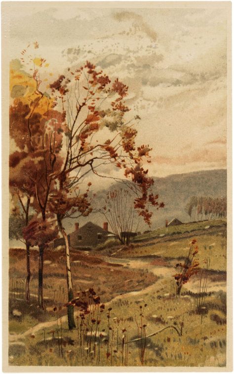 Fall Paintings Aesthetic, Autumn Aesthetic Art, Autumn Art Painting, Fall Wallpaper Ideas, Country Wallpaper, Photoshop Elements Tutorials, Farmhouse Paintings, Autumn Love, Fall Love