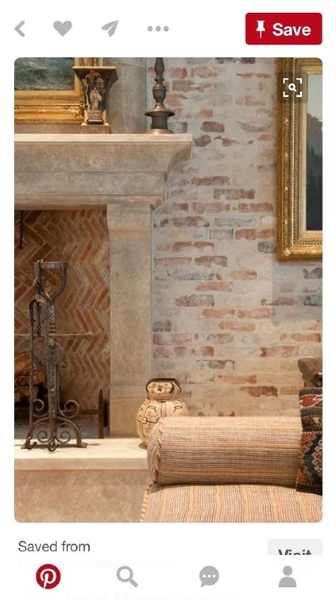 What’s the best technique for German smear on brick | Hometalk Brick Wall With Fireplace, Wall Architecture Design, Wall Architecture, White Wash Brick, Casa Country, Brick Walls, Fireplace Makeover, Plywood Furniture, Painted Brick