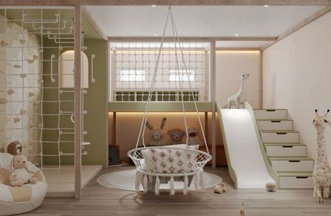 Playroom For Older Kids, Cool Playroom Ideas, Kids Gym Room, Basement Playroom Ideas, Playroom Ideas For Kids, Rooms For Kids, Playroom Design Ideas, Play Loft, Modern Kids Room Design