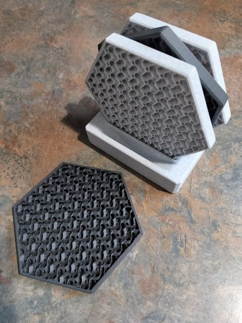 3D PRINTED COASTERS - Etsy 3 D Printed Ideas, 3d Printed Coasters, 3rd Dimension, Book Promotion, Printed Coasters, Promote Book, Decorative Trays, 3d Printer, 3d Print