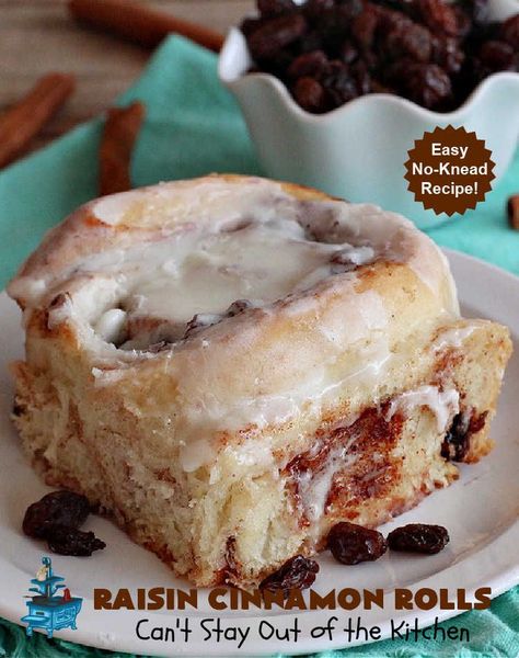 Cinnamon Rolls Homemade With Raisins, Cinnamon Rolls With Nuts And Raisins, Cinnamon Raisin Buns, Cinnamon Raisin Rolls Homemade, Raisin Cinnamon Rolls, Raisin Desserts, Thick Buttercream Frosting, Cinnamon Rolls With Raisins, Cinnamon Raisin Rolls