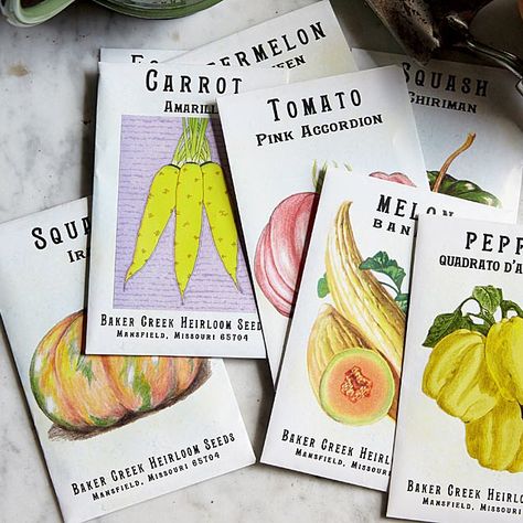 Flower Seed Packaging, Heirloom Aesthetic, Seeds Packaging, Heirloom Seeds Catalog, Honey Container, Tomatoes In Containers, Growing Tomatoes In Containers, California Native Plants, Starting Seeds Indoors