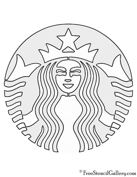 Starbucks Logo Stencil | Free Stencil Gallery Starbucks Halloween Costume, Starbucks Birthday Party, Starbucks Party, Starbucks Cake, Starbucks Birthday, Birthday Cake With Photo, Starbucks Diy, Idee Cricut, Starbucks Halloween