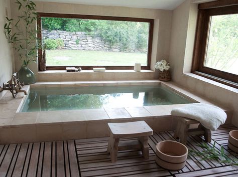 Peace - that was the other name for home. Dream Bathroom Master Baths, Big Bathtub, Dream Bathtub, Indoor Jacuzzi, Big Tub, Deco Zen, Piscina Interior, Indoor Swimming, Big Windows