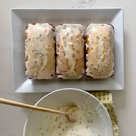 Lavender Tea Cake, Cream Honey, Lavender Cake, Tea Cakes Recipes, Creamed Honey, Lavender Tea, Tea Cake, Sauce Pan, Baking Tins