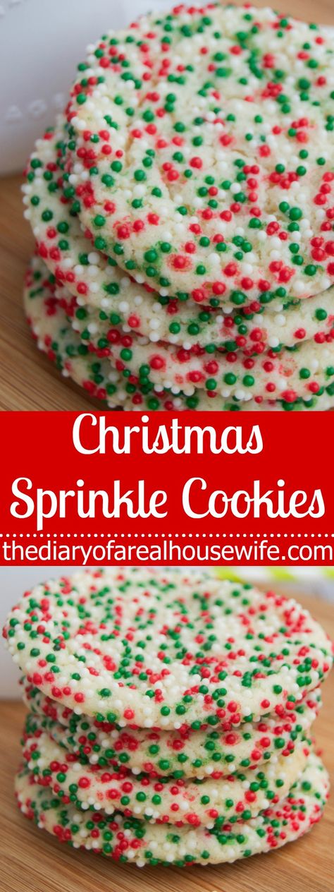 Christmas Sprinkle Cookies. This is such a fun cookie and it was so yummy! A must try this year. Christmas Sprinkles Cookies, Easy Sprinkle Cookies, Holiday Sprinkle Cookies, Christmas Sprinkle Sugar Cookies, Sprinkle Christmas Cookies, Cookie Planning, Christmas Cookies With Sprinkles, Sprinkle Cookies Christmas, Christmas Sprinkle Cookies