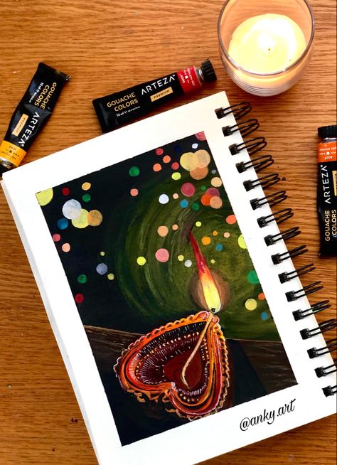 Diwali Theme Painting Canvas, Diwali Theme Painting, Diwali Theme Drawing, Diwali Acrylic Painting, Diwali Art Ideas, Painting On Diwali, Diwali Painting Ideas Canvas, Diwali Related Drawings, Deepawali Drawing