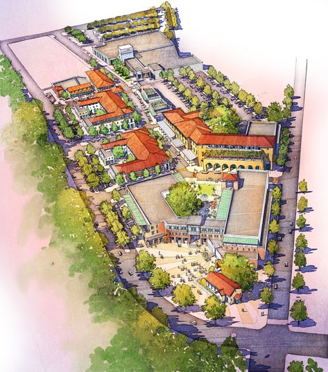 Site Plan Rendering, Science Park, Urban Design Concept, New Urbanism, Urban Design Plan, Areas Verdes, Landscape Concept, Town Center, Master Planned Community