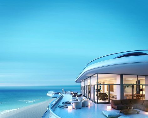 Miami Beach Penthouse, Faena House, Miami Penthouse, Penthouse Terrace, Terrasse Design, Beach Penthouse, Foster Partners, Miami Houses, Luxury Penthouse