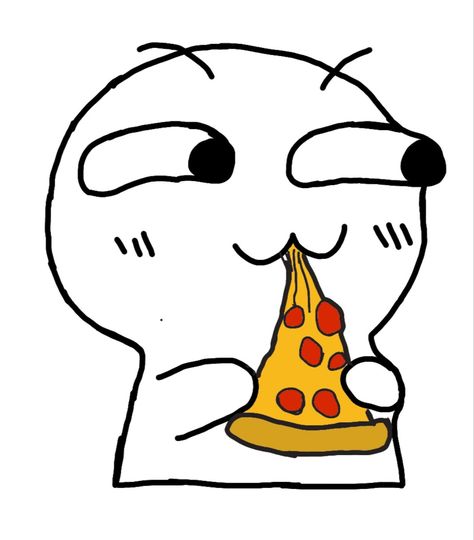 Foodie Doodle Art, Pizza Doodle Drawings, Eating Pizza Pose, Eating Pizza Drawing, Cartoon Eating Food, Eating Doodle, Pizza Drawing Easy, Pizza Doodles, Eating Animation