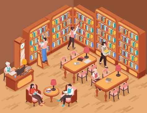 Library Background Drawing, Library Room Drawing, Library Illustration Art, Background With Books, School Computer Lab Design, Computer Lab Design, Library Pics, Library Illustration, School Computer Lab