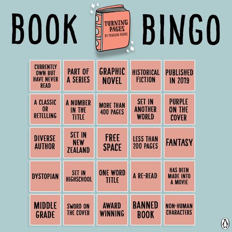 Ya Reading Challenge, Book Bingo, Reading Bingo, Book Reading Journal, Turning Pages, Book Challenge, Grade Book, Reading Challenge, Penguin Books