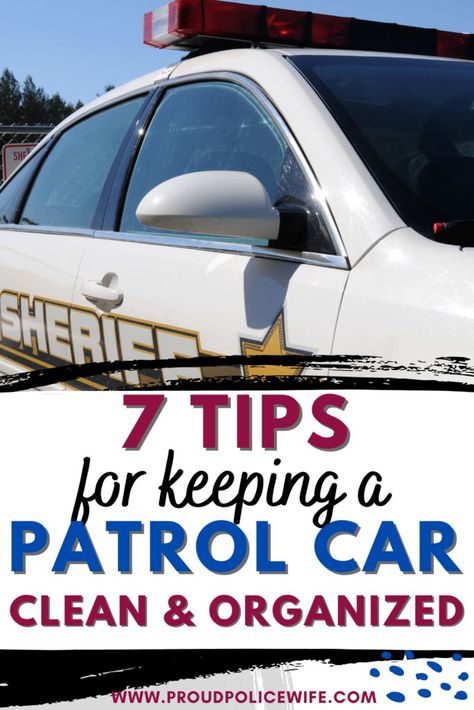 A police officer's patrol car is like a mobile office. Here are 7 easy ways to keep a patrol car clean and organized throughout the year. Female Law Enforcement, Law Enforcement Wife, Law Enforcement Family, Police Wife Life, Husband Appreciation, Leo Wife, Patrol Car, Police Support, Police Life