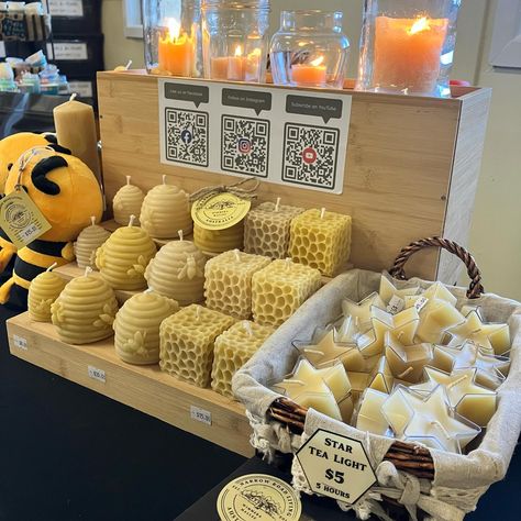 Market Ready! Find us inside the Hall at Haven Market today 9-1! Kate is rocking the @pink_nade Miss Honey Vibes earrings today and the beeswax candles are lit 💛🐝 Lots to see at the Narrow Road Living market stall today 🌱 🍯 . #rawhoney #beeswaxcandles #beeswaxwraps #beeswax #honey #gifts #toys #bees #beehive #honeycomb #taper #manukahoney #balm #lipbalm #skincream #lotion #plantfood #wormcastings #homesteading #narrowroadliving Pink Nade, Microsoft Onenote, Miss Honey, Bees Wax Wraps, Narrow Road, One Note Microsoft, Honey Gifts, Market Stall, Market Stalls