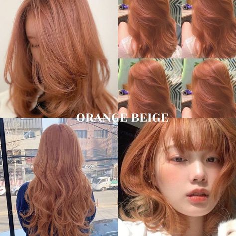 Orange Ash Hair, Hair Color Ideas For Yellow Undertones, Apricot Orange Hair, Reddish Gold Hair, Natural Reddish Brown Hair, Strawberry Blonde Asian Hair, Caramel Orange Hair, Light Autumn Hair Color, Strawberry Orange Hair