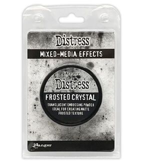 Tim Holtz Distress Frosted Crystal is an embossing medium designed to create a matte frosted texture on cardstock and coated surfaces. Use Frosted Crystal as an embossed foundation for watercoloring with Distress Crayons, Ink, and Oxide.Jar: 2.25" x 2.25"  x 1.875"2.18 ouncesUse with a heat tool. Discounts For Teachers, Distress Crayons, Halloween Supplies, Texture Paste, Gel Medium, Distressed Texture, Embossing Powder, Ranger Ink, Rock Candy