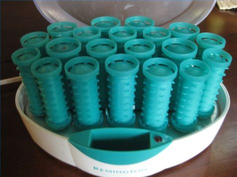 Yes, heat rollers just like this were a must! There were little metal u~shaped pins that held them in! Curl Hair With Hot Rollers, Heat Rollers, Conair Hot Rollers, Using Hot Rollers, How To Curl Hair, Breakfast Cocktails, Better Breakfast, Life Hacks Every Girl Should Know, Long Hots