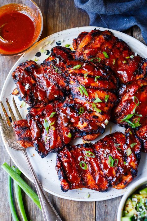 Korean Cucumber Salad, Korean Bbq Chicken, Korean Bbq Grill, Bbq Chicken Recipe, Korean Bbq Sauce, Feasting At Home, Korean Chicken, Vegetable Fried Rice, Bbq Chicken Recipes