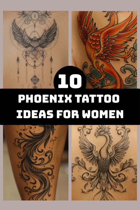 Explore the beauty and strength of phoenix tattoos for women with these creative and inspiring tattoo ideas. Whether you're looking for a feminine Phoenix tattoo design or unique Phoenix tattoo ideas, this collection offers a variety of stunning options to choose from. Embrace the symbolism of rebirth, renewal, and transformation with a graceful Phoenix tattoo that embodies power and grace. Find the perfect Phoenix tattoo to express your inner fire and resilience in style. Fire And Ice Phoenix Tattoo, Feminine Phoenix Tattoos, Phoenix Tattoo For Women Leg, Beauty From Ashes Tattoo Ideas, Tattoo Pheonix Women, Geometric Phoenix Tattoo Design, Phoenix And Fire Tattoo, Pheonix Tattoo For Women On Thigh, Rising Phoenix Tattoo Feminine Shoulder