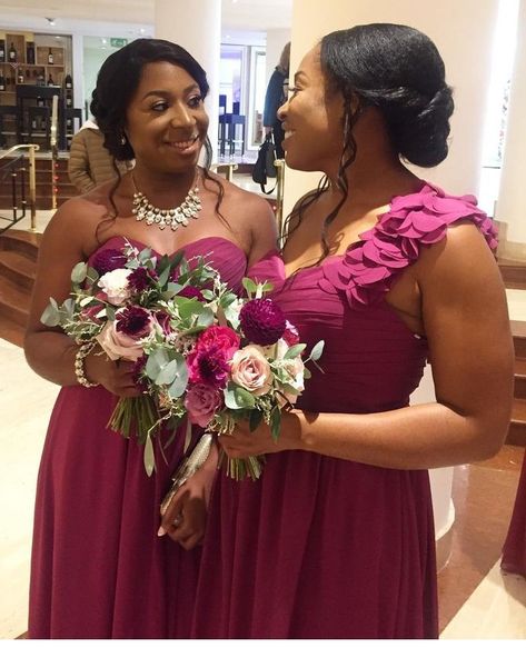 Black bridesmaids hairstyles Bridesmaid Hairstyles Black Women, Bridesmaid Hair Vintage, Brides Hairstyle, Black Bridesmaids Hairstyles, Asos Bridesmaid Dress, Bridesmaids Hairstyles, Wedding Hairstyle Ideas, Kiss The Bride, Black Bridesmaids