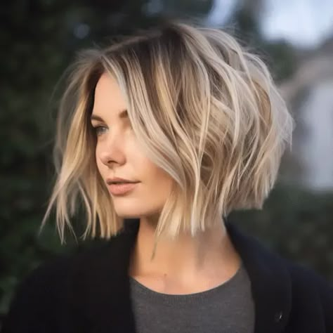 73 Cute Short Layered Haircut Ideas Short Bob Blonde Balayage, Bubble Bob Haircut, Lob Inspiration, 2024 Bob Haircuts, Back To School Hairstyles Easy, Cute Beach Hairstyles, Short Bob Braids, Wispy Layers, Kids Bob Haircut