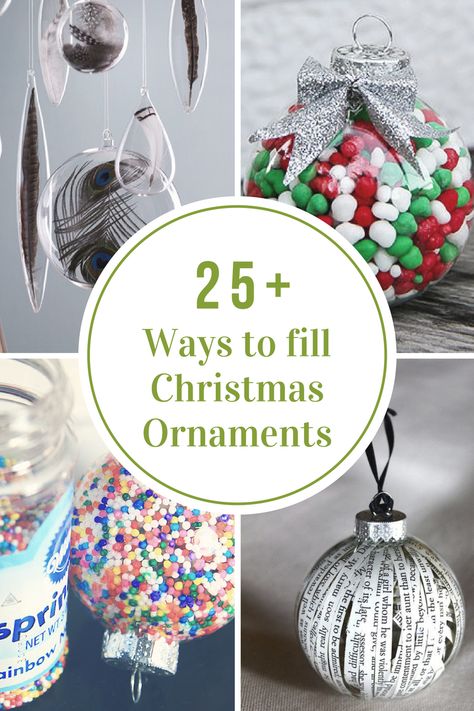 Diy Christmas Bulbs, Diy Christmas Baubles, Christmas Ornament Ideas, Clear Plastic Ornaments, Clear Christmas Ornaments, Xmas Baubles, Idea Room, Clear Ornaments, Homemade Ornaments