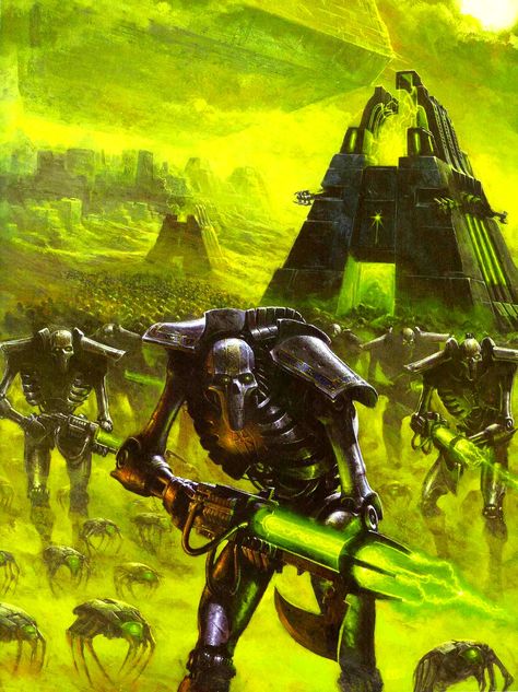 Necrons made chaos look cute and fluffy Warhammer Necrons, Necrons 40k, Necron Warriors, Karl Kopinski, Warhammer 40k Necrons, 40k Warhammer, Warhammer 40k Art, 40k Art, Arte Robot