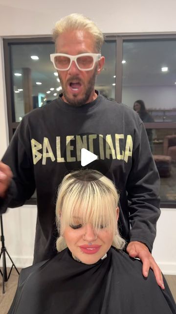 Wayne Tuggle on Instagram: "How I cut wide bangs #bangs #fringe #fringebangs #waynetugglehair #haircuts #hairtutorial" Fake Fringe Hairstyles, Fine Blonde Hair With Bangs, Diy Shaggy Bangs, Chunky Bangs Long Hair, Short Hair With Straight Bangs, Curtain Bangs Over 40, Bardot Bangs Short Hair, How To Cut A Fringe, Bixie 90s Haircut With Bangs