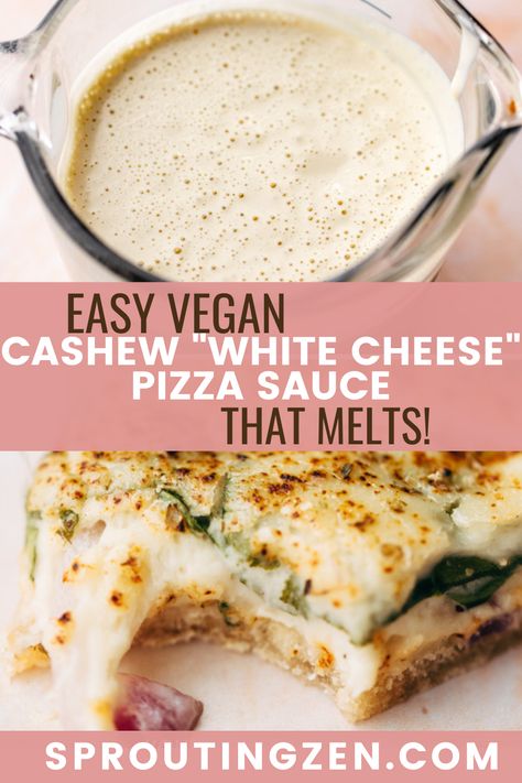 Dairy Free Pizza Sauce, Cashew Cheese Pizza, Paleo Cashew Cheese, Vegan Pizza Cheese Sauce, Dairy Free Pizza Cheese, Vegan White Sauce Pizza, White Bean Cheese Sauce Vegan, Vegan Vegetable Sauce, Gluten Free Dairy Free Sauces