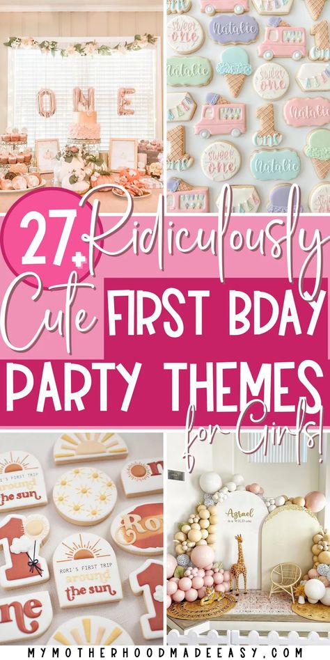 First birthday party themes for girls Baby Girl Theme Birthday Party, Theme For First Birthday Girl, One Year Old Birthday Party Theme Girl, Ideas For 1st Birthday For Girl, First Birthday Themes Girl Summer, Baby 1st Birthday Themes Girl, First Birthday Ideas For A Girl, 1 Year Birthday Theme Girl, Babies First Birthday Theme