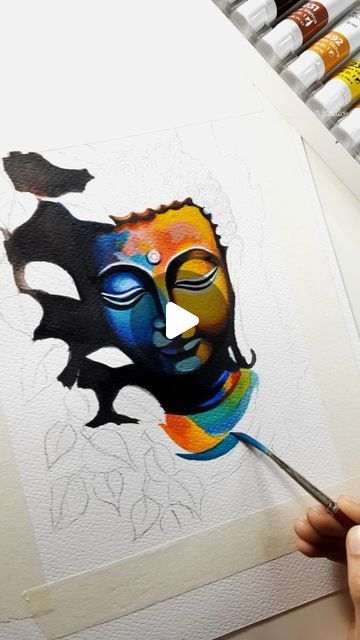 Portrait Painting Acrylic Easy, Buddha Art Painting Acrylics, Buddha Art Drawing, Buddha Art Painting, Painting Canvases, February 15, Buddha Art, Dreamy Art, Art Painting Acrylic