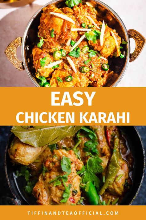 Chicken Karahi in small wok White Chicken Karahi, Chicken Kadai Recipe, Kadai Chicken, Chicken Karahi Recipe, Karahi Recipe, Easy Home Recipes, Chicken Karahi, Easy Weekday Meals, Weekday Meals