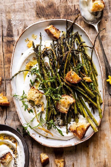 Sesame Roasted Asparagus with Whipped Feta | halfbakedharvest.com #asparagus #springrecipes #healthyrecipes #sidedish #easter Easter Dinner Side Dishes, Easter Dinner Sides, Healthy Roasted Vegetables, Greek Chicken And Potatoes, Best Asparagus Recipe, Easter Side Dishes, Whipped Feta, Dinner Side Dishes, Roasted Asparagus