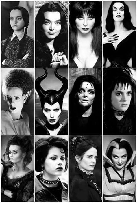 Women of Horror Addams Familie, Pictures Of Women, Arte Occulta, Elvira Mistress Of The Dark, Black And White Photos, Horror Icons, Classic Horror Movies, Classic Monsters, Art Disney