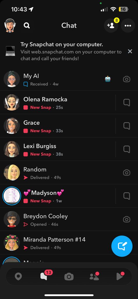 Unopened Snapchat Messages, Snap Notification, Snapchat Chats Messages, Snap Messages, Snapchat Notifications, Snapchat Chats, Snapchat Messages, Snap Text, Snapchat Message