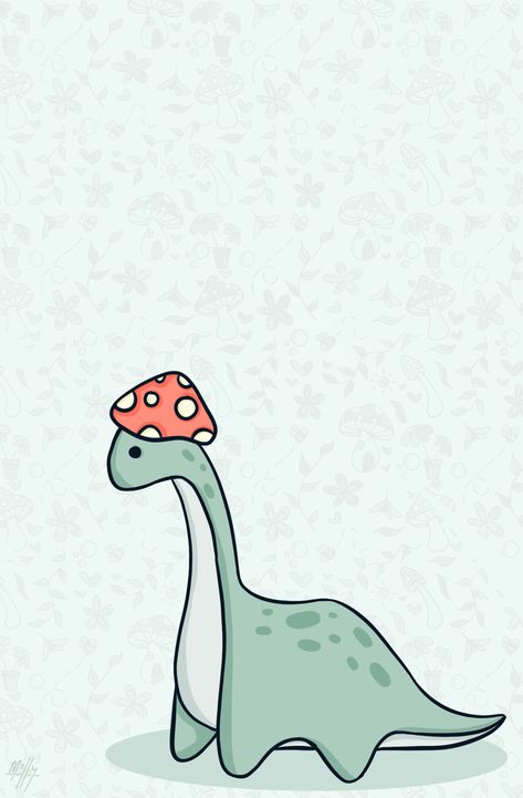 Dinosaur Iphone Wallpaper Cute, Dinosaurs Cute, Dinosaur Tracks Tattoo, Cute Dinosaur Wallpaper Iphone, Dinosaur Painting Easy, Mushroom Dinosaur, Cute Dino Wallpapers Aesthetic, Cute Dinosaur Painting, Dino Backgrounds Aesthetic