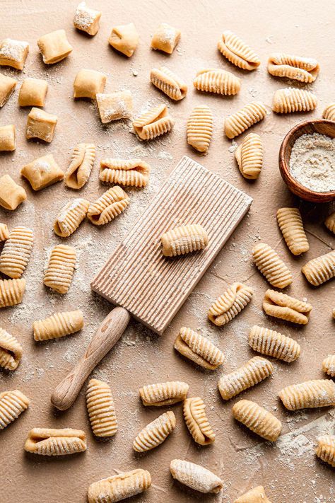 Homemade Cavatelli Pasta (Vegan) | NattEats    #cavatelli #homemadepasta #veganpastadough #homemadepastadough Homemade Cavatelli, Cavatelli Recipe, Cavatelli Pasta, Homemade Pasta Dough, Pasta Flour, Tomato Pasta Sauce, Dough Scraper, Pasta Salad Recipe, Pasta Dough