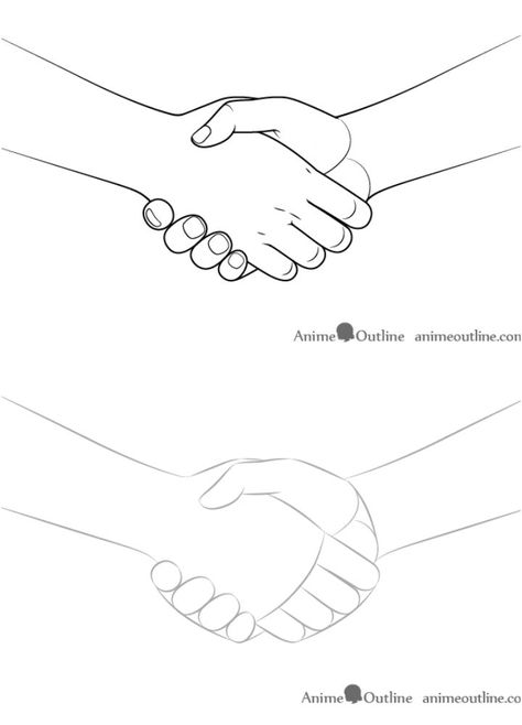 Easy Way to Draw a Handshake Holding Hands Drawing Step By Step, World In Hands Drawing, How To Draw Holding Hands, Sketching Snap, Easy Hands Drawing, Holding Hands Drawing Easy, Two Hand Drawing, Holding Hand Drawing, Handshake Drawing