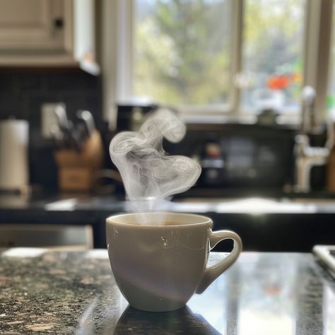 Morning Coffee Aroma: A freshly brewed cup of coffee steaming gently on a kitchen counter, promising a warm start to the day. #coffee #morning #steam #kitchen #mug #aiart #aiphoto #stockcake ⬇️ Download and 📝 Prompt 👉 https://ayr.app/l/L1dH Coffee Reference Photo, Cozy Images, Coffee Steam, Coffee Aroma, Unfortunate Events, Reference Photos, Kitchen Counter, Cup Of Coffee, A Kitchen