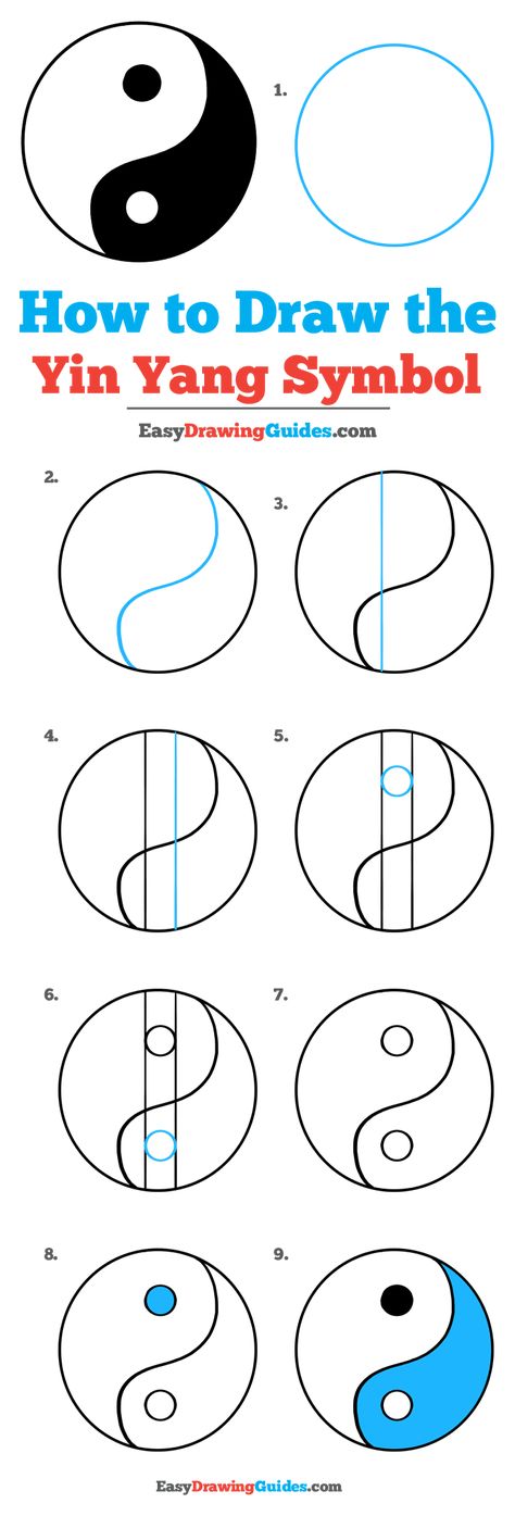 How to Draw Yin Yang Symbol Ying Yang Art Drawing, Ying Yang Drawing, Yin Yang Drawing, Jing Y Jang, Ying Yang Art, Blending Colored Pencils, Drawing Instructions, Art Sets For Kids, Symbol Drawing