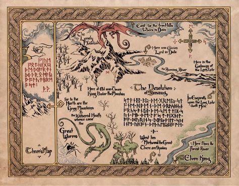 The Hobbit Map, Tolkien Map, History Of Middle Earth, Middle Earth Map, John Howe, Hobbit Art, Earth Poster, Lotr Art, Tapestry Wall Art