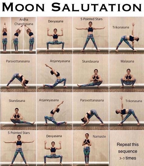 How To Practice Yoga on Instagram: “Moon salutations are a fun way to mix up the normal sun salutation, work on some new aspects of flexibility, and can be used to either…” Ashtanga Yoga Sequence, Ashtanga Yoga Primary Series, Yoga Flow Sequence, Beginner Pilates, Arte Yoga, Yoga Nature, Ashtanga Vinyasa Yoga, Beginner Workouts, Latihan Yoga